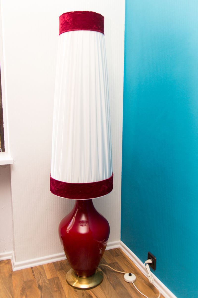 Red Glass Floor Lamp 1950s For At Pamono Red Glass Floor Lamp 1950s
