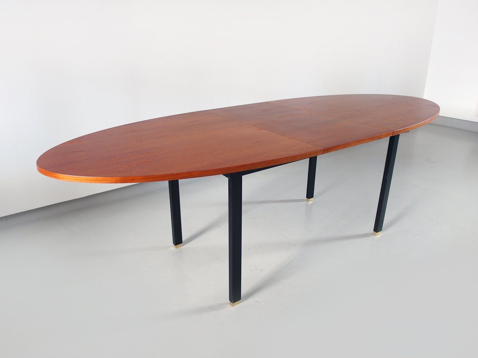 Extendable Oval Dining Table With Teak Top And Br Feet 1960s For Price Per Piece