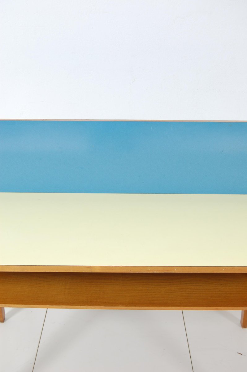 Zweifarbiger Doppelschreibtisch aus Resopal, 1950er bei Pamono kaufen