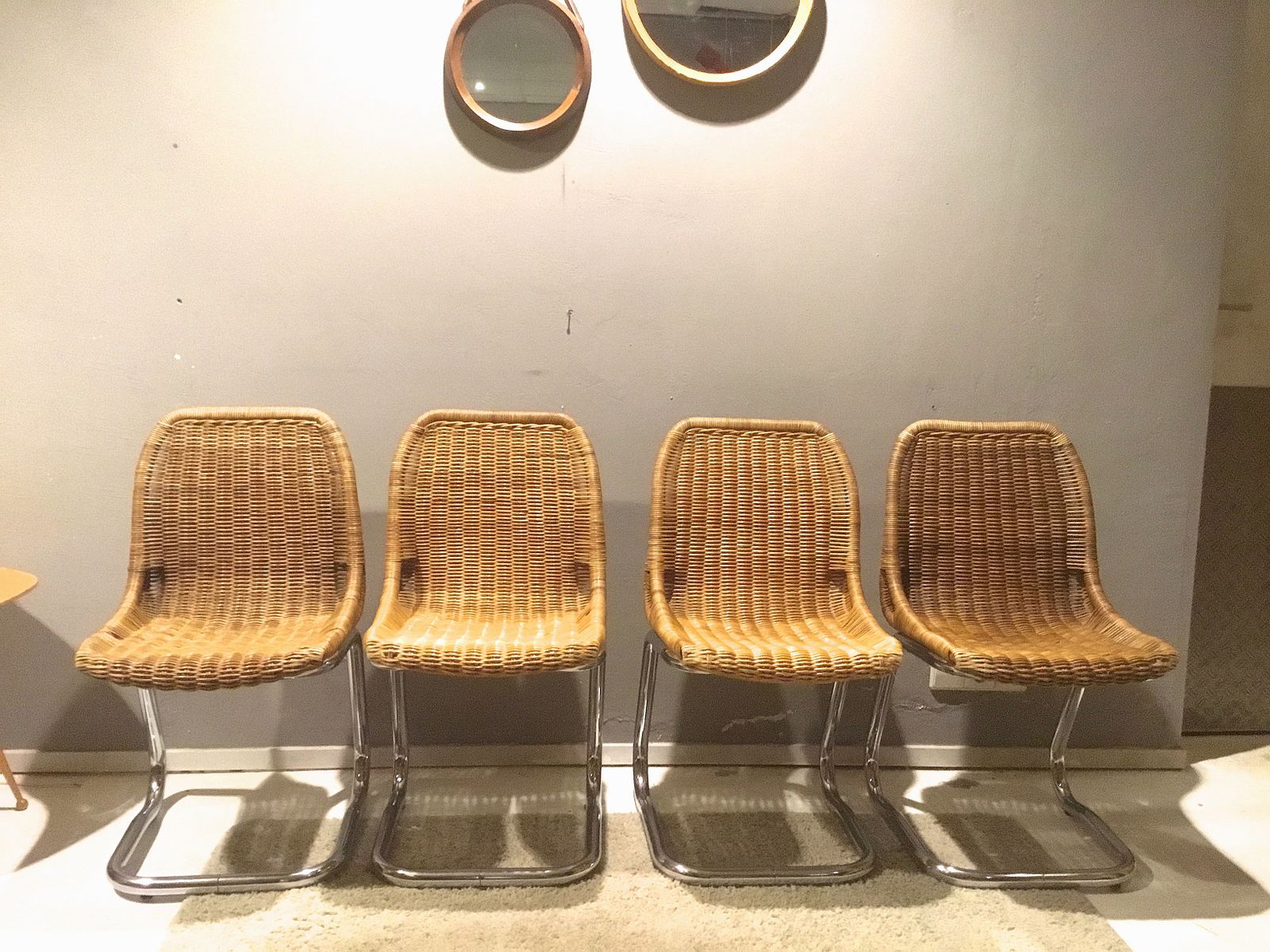 Rattan Dining Chairs By Dirk Van Sliedregt For Rohé Noordwolde Rattan Dining Chairs By Dirk Van Sliedregt For Rohé Noordwolde 1970s Set Of 4