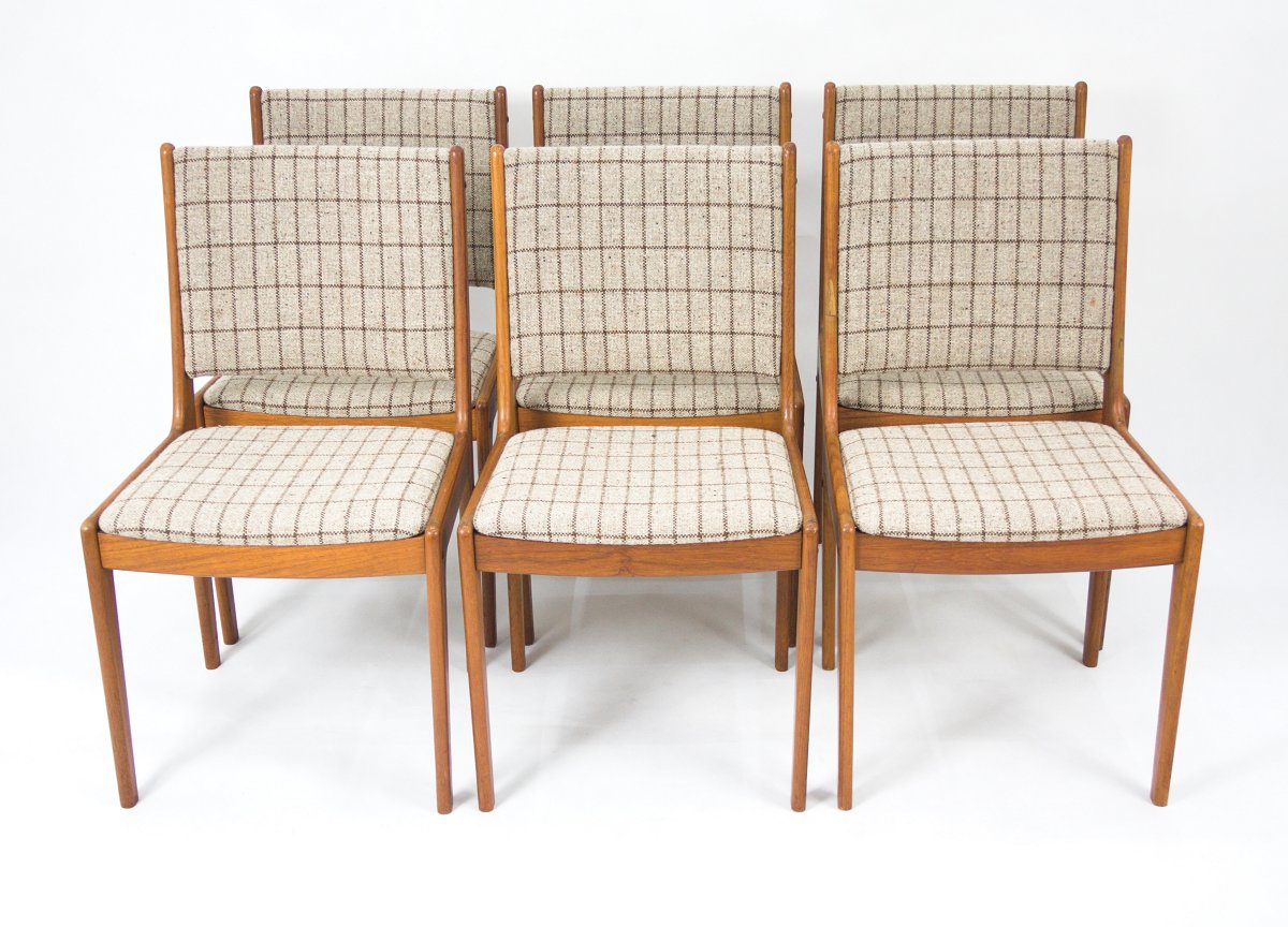 Chaises mid century en teck de imha set de 6