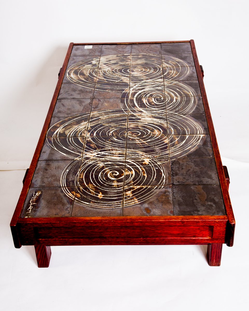 Table Basse Vintage En Céramique Denisco - Années 1970