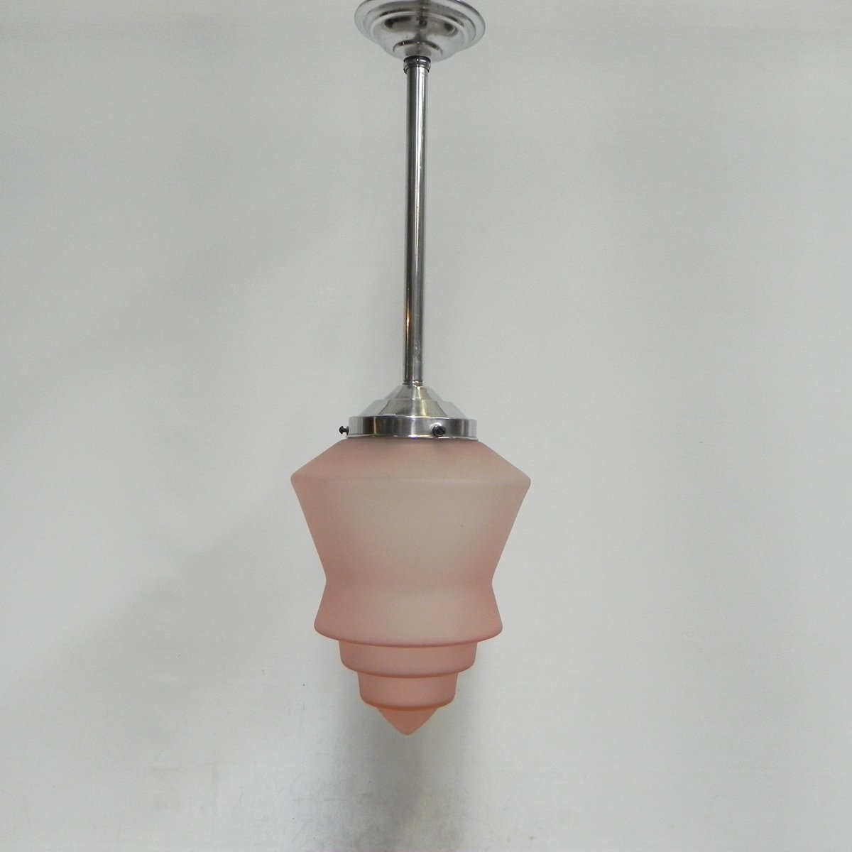 Art Deco Hanging Lamp With Pink Gl Shade For At Pamono Art Deco Hanging Lamp With Pink Gl Shade