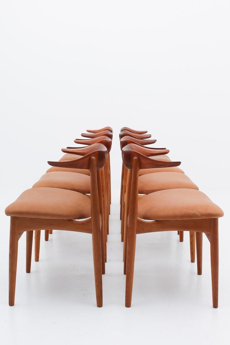 OLIXIS Esszimmerstühle 8er Set – Mid Century Design Mit Holzbeinen & PU-Leder, Weiß