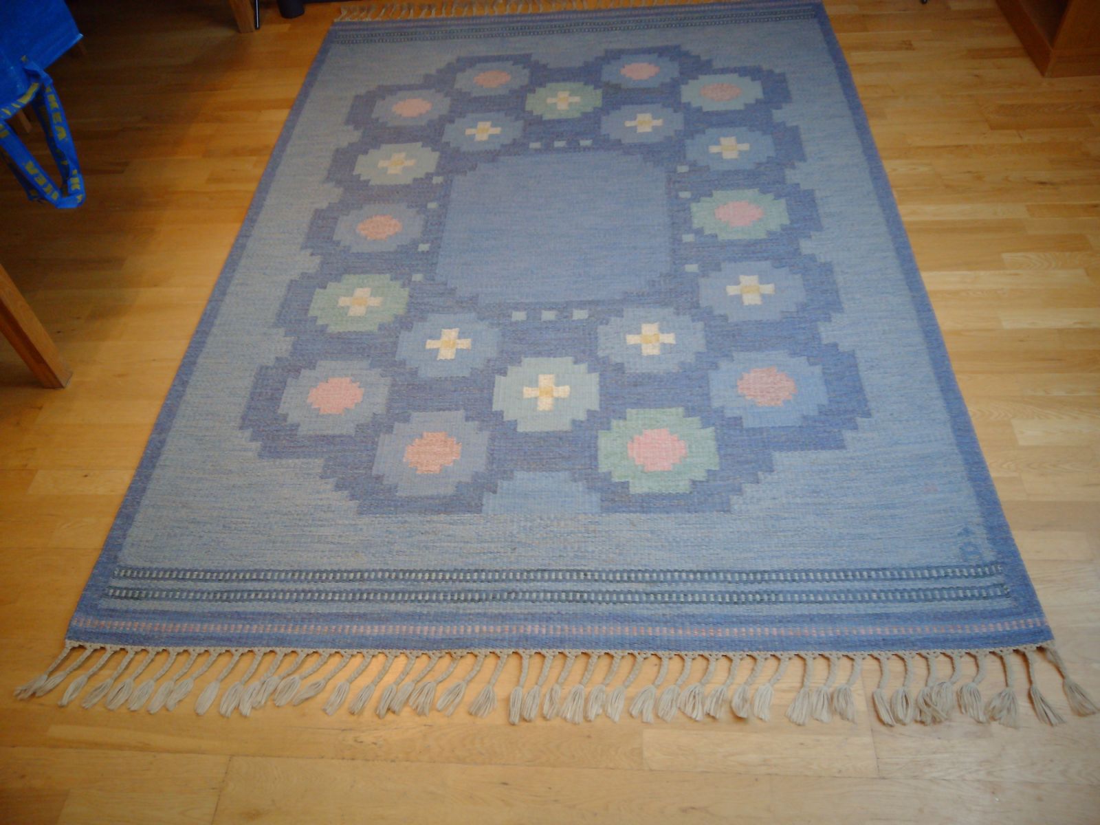 Swedish flat weave rug by anna johanna ångström for axeco 1960s