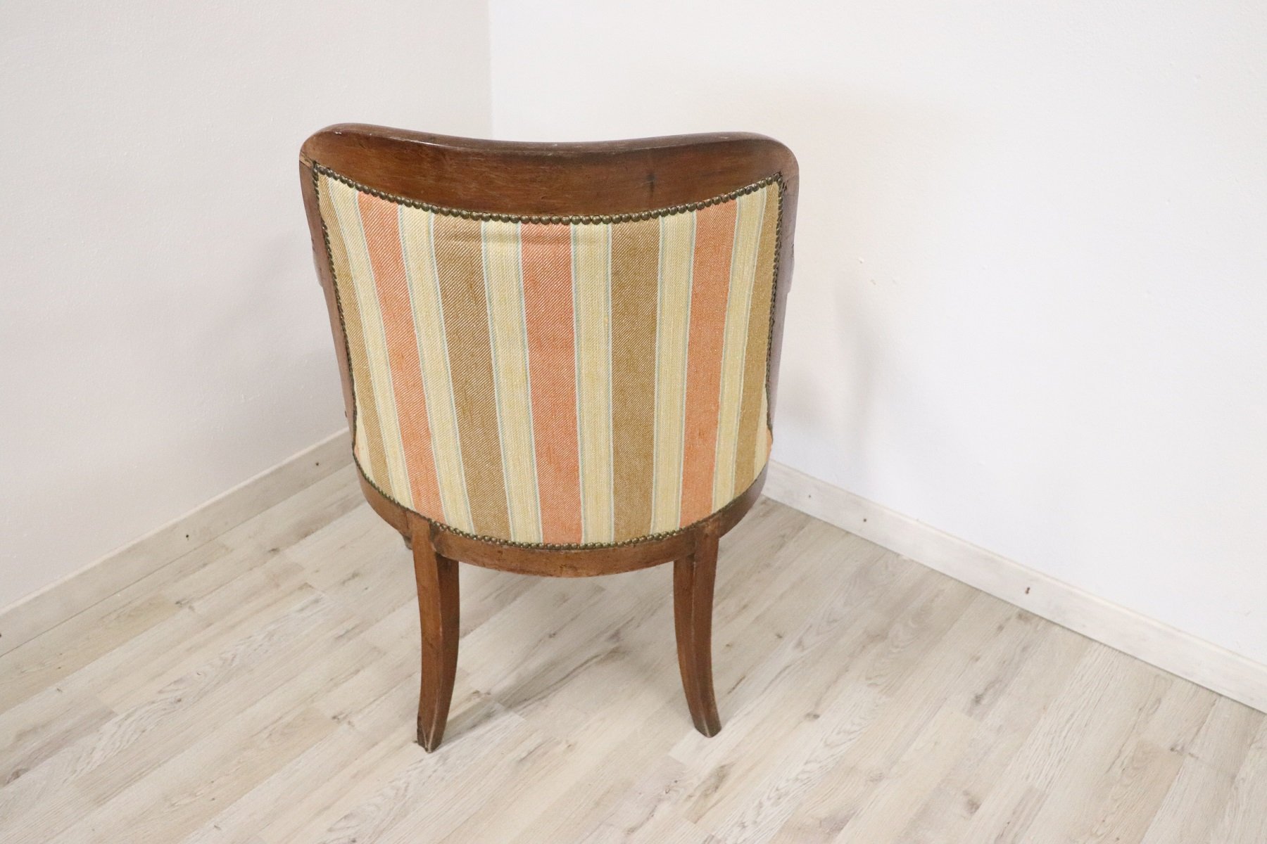 Antique Solid Walnut Empire Armchair For Sale At Pamono