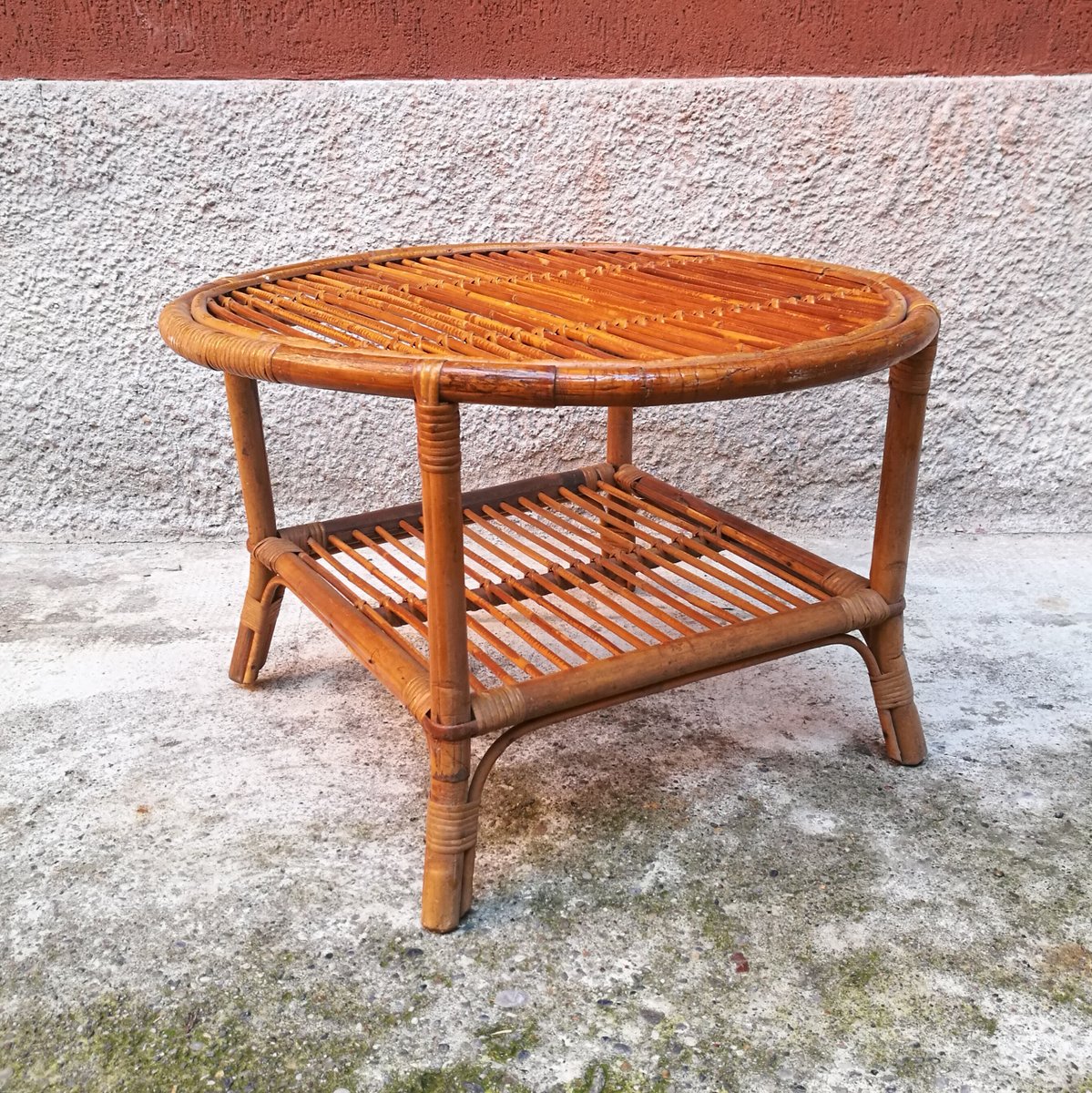 Vintage Wohnzimmerset aus Korbgeflecht, 1970er bei Pamono kaufen