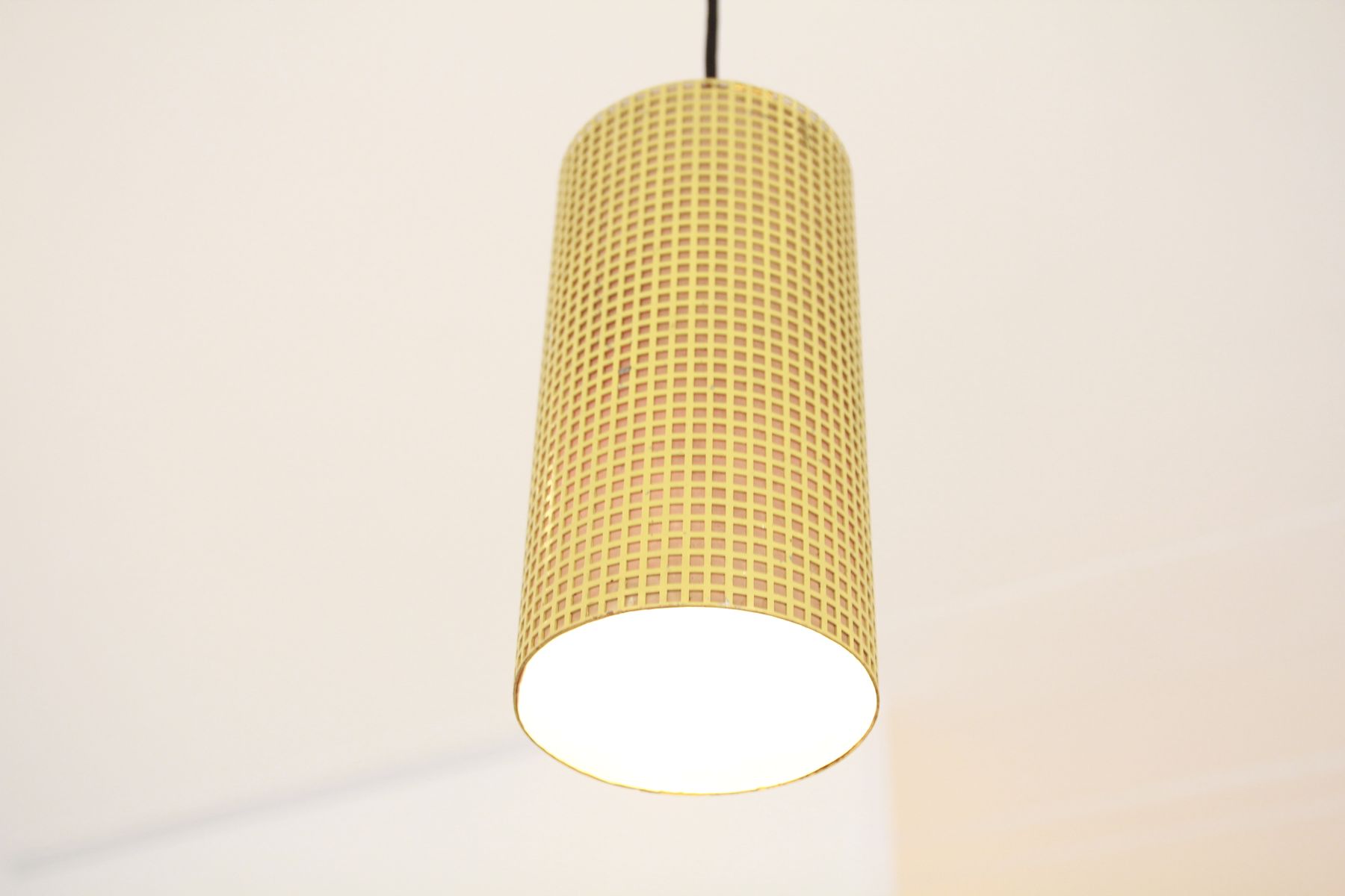 Vintage Yellow Perforated Metal Pendant Lamp For At Pamono Vintage Yellow Perforated Metal Pendant Lamp 4 286 00 Price Per Piece