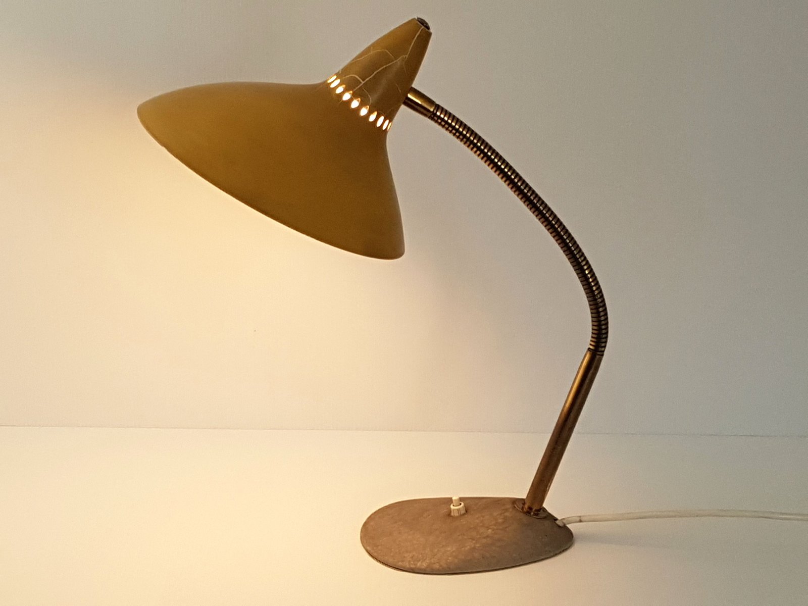 Alpinaluz Vintage Tischlampe – Türkisblauer Stahl, Parabolschirm & E27 Fassung | Indirekte Beleuchtung Für Wohnzimmer & Schlafzimmer