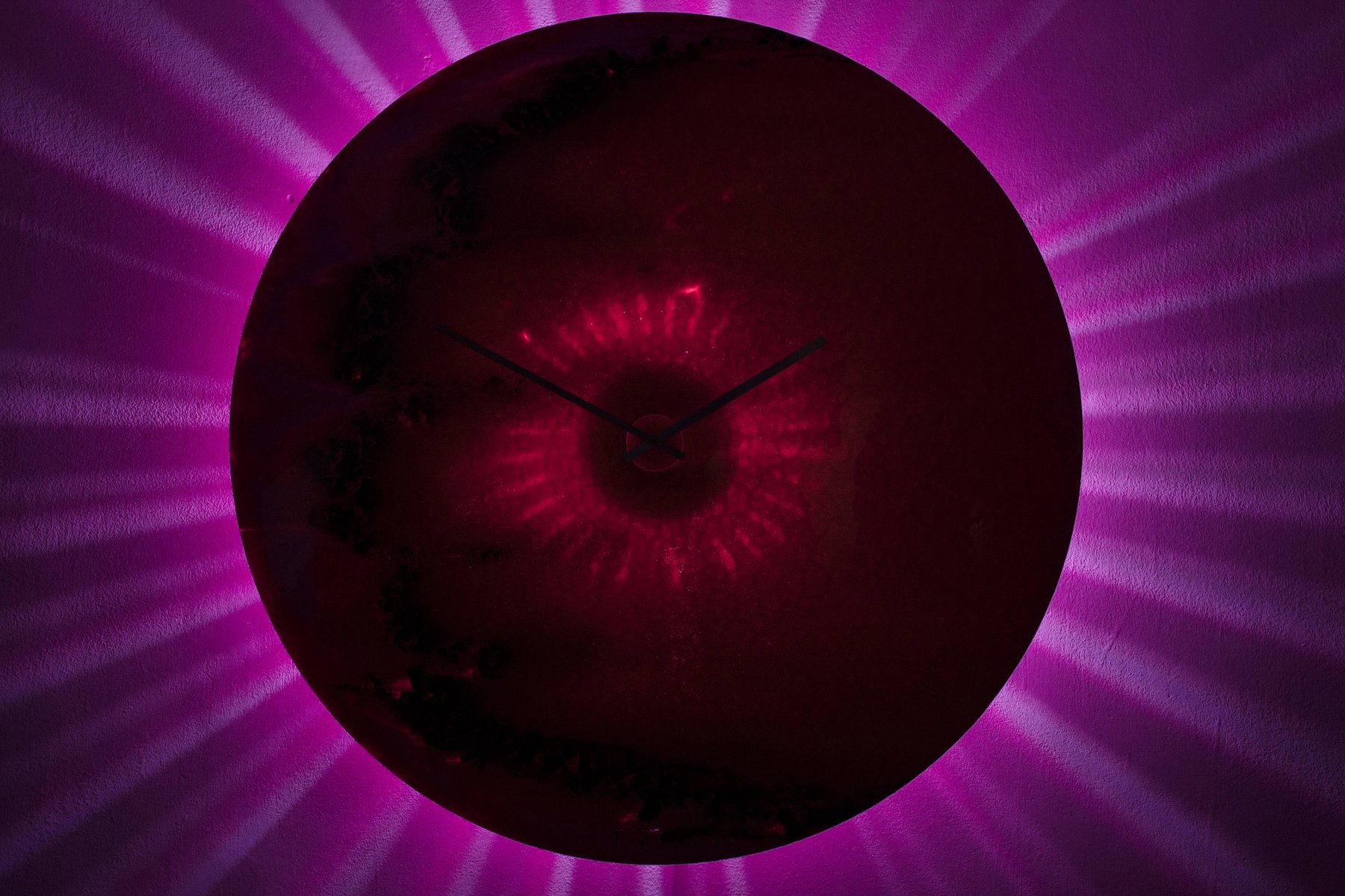 Extra Large Illuminating Modern Glass Clock by Craig Anthony for Reformations for sale at Pamono