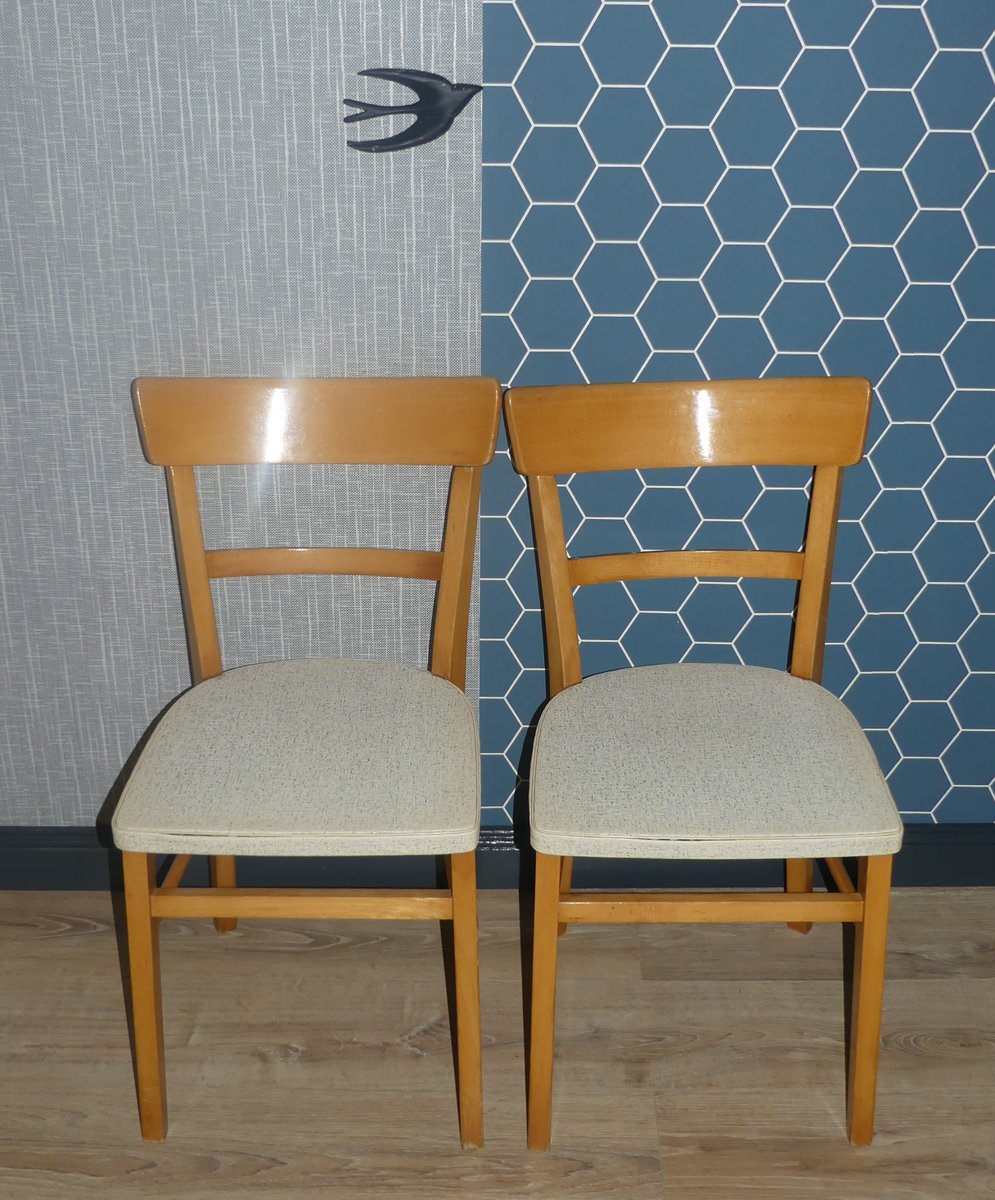 Weiße Küchenstühle, 1950er, 2er Set bei Pamono kaufen
