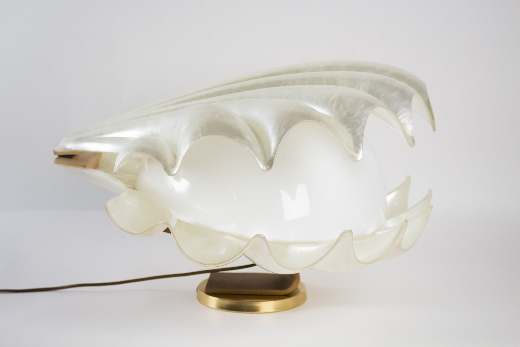 Methacrylate Seashell Lamp, 1970s.