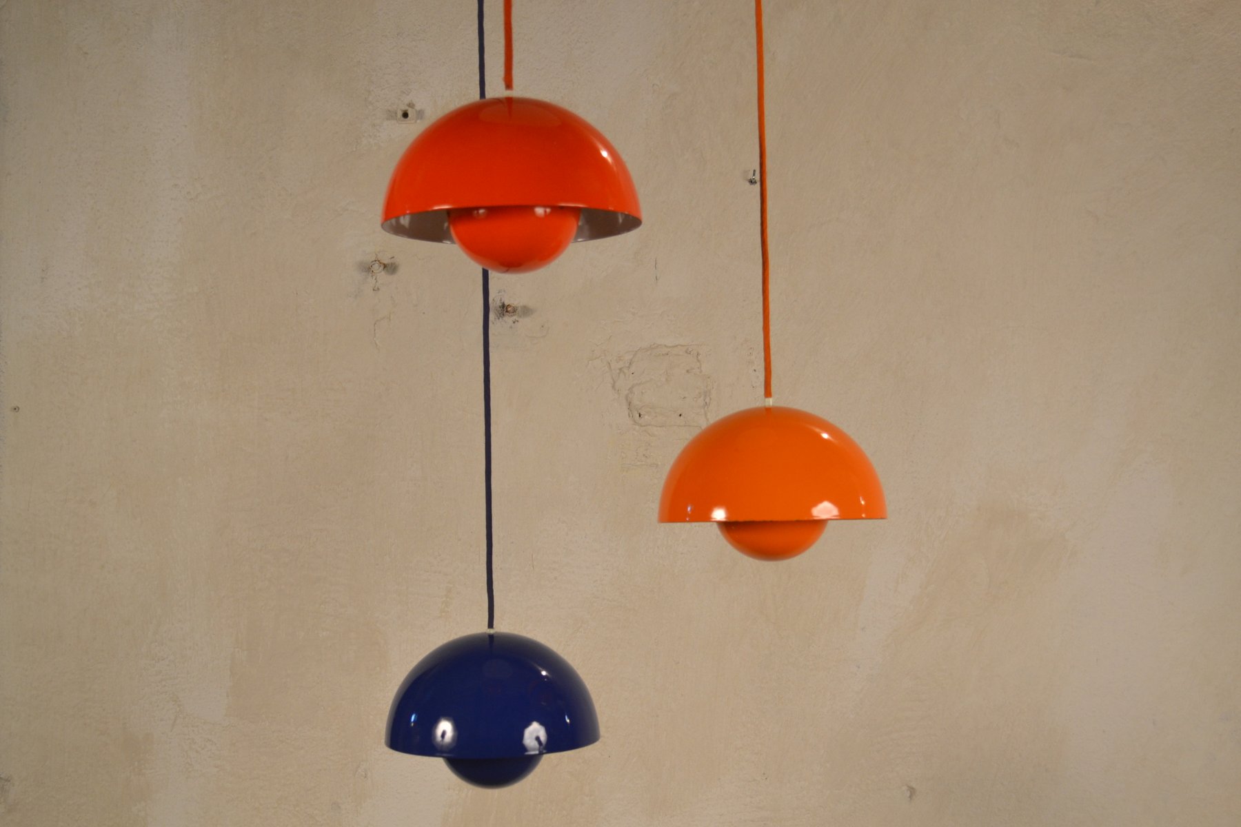 Lampen in BlumentopfOptik von Verner Panton, 1960er, 3er Set bei