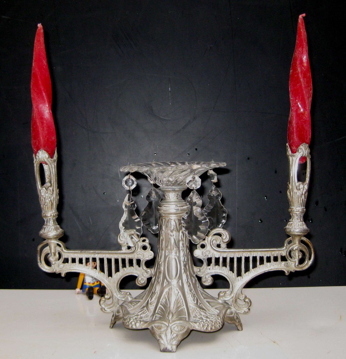 Porte-bougie Vintage R. Broadhead & Co – Bougeoir Ancien – État Moyen