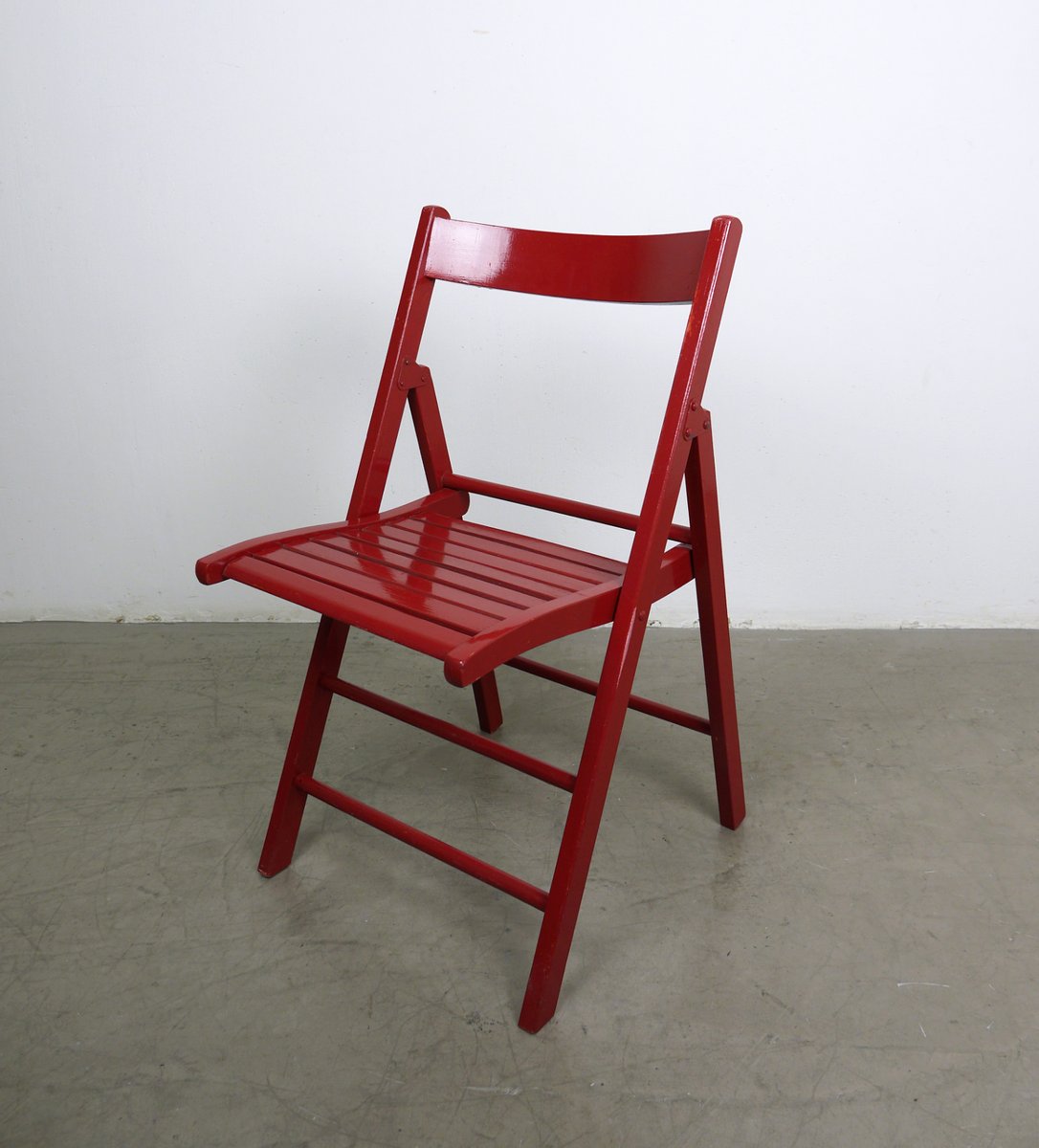 vintage red wooden folding