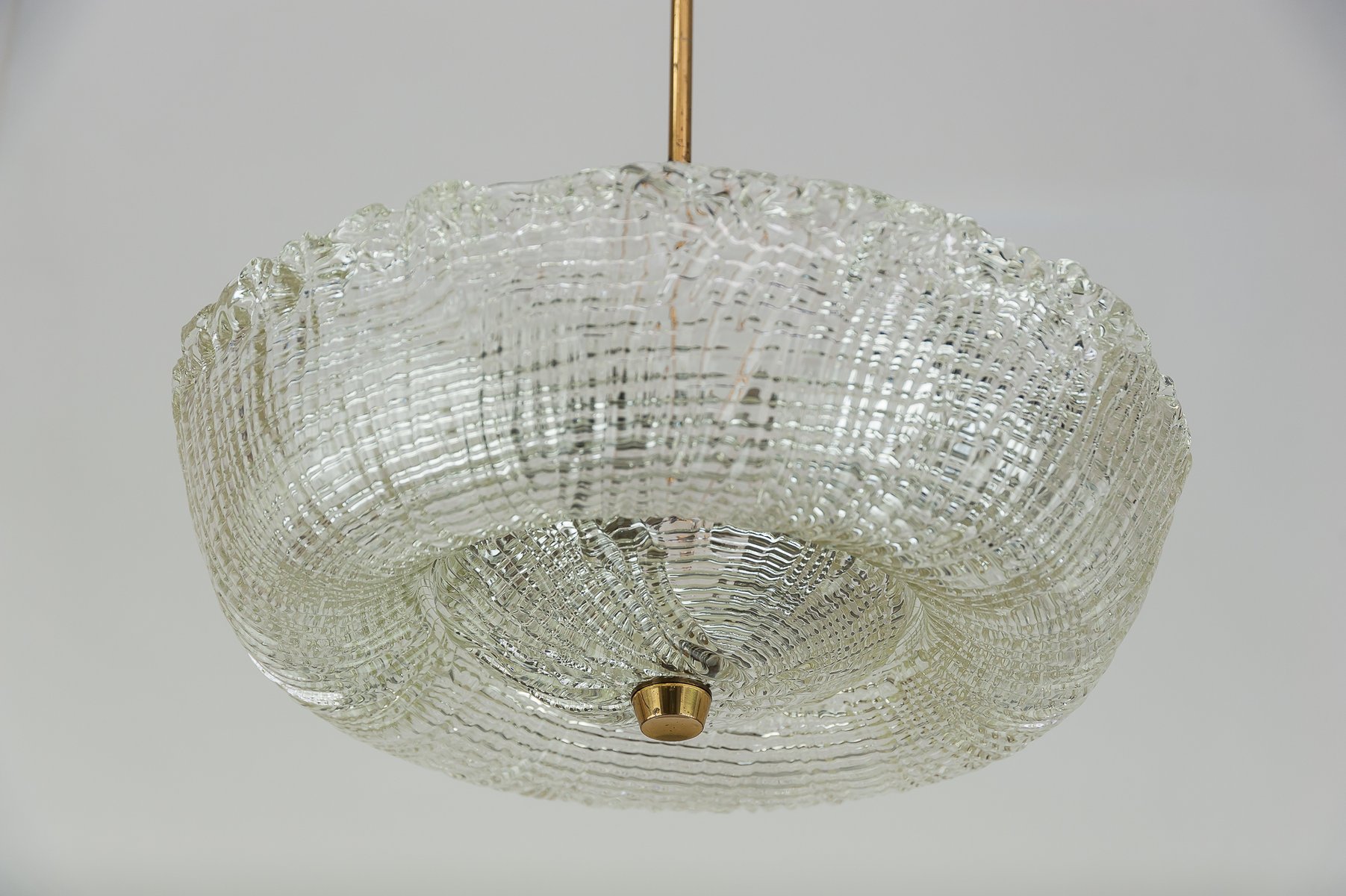 Gelbe Blumen-Glas-Pendelleuchte Mit Messing – 250 Mm Ø, Dimmbar, 1,5 M Kabel, E27 Fassung, Für Küche, Wohnzimmer