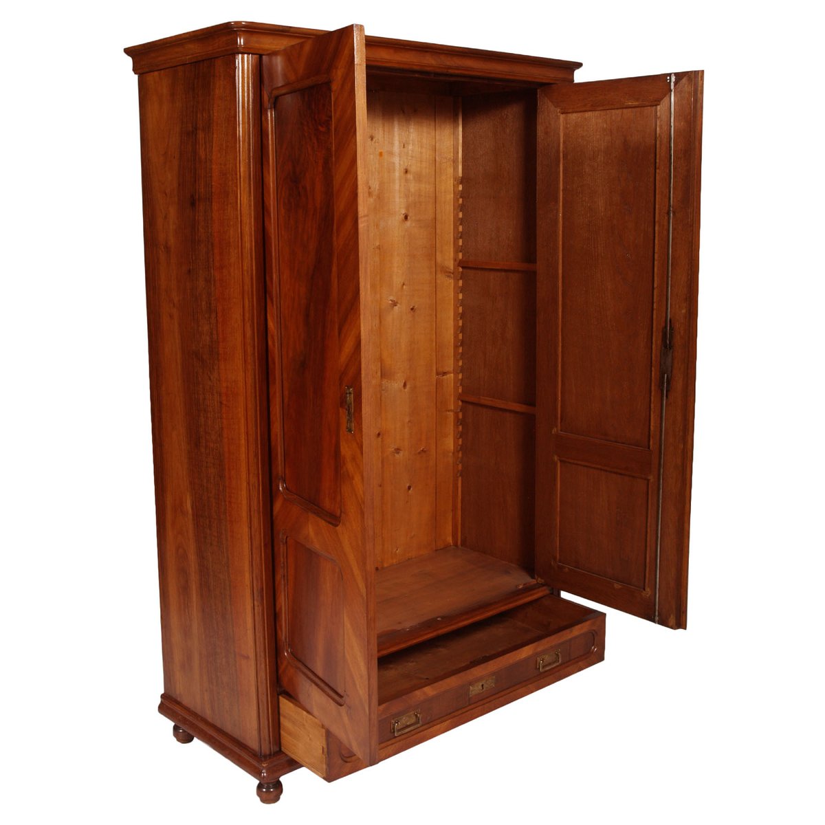 Armoire Louis Philippe en Noyer, Italie, 1850s en vente sur Pamono