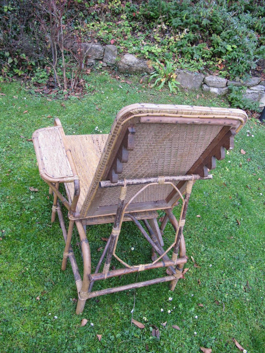 Gartenstuhl aus Bambus & Rattan von Erich Dieckmann, 1920er bei Pamono