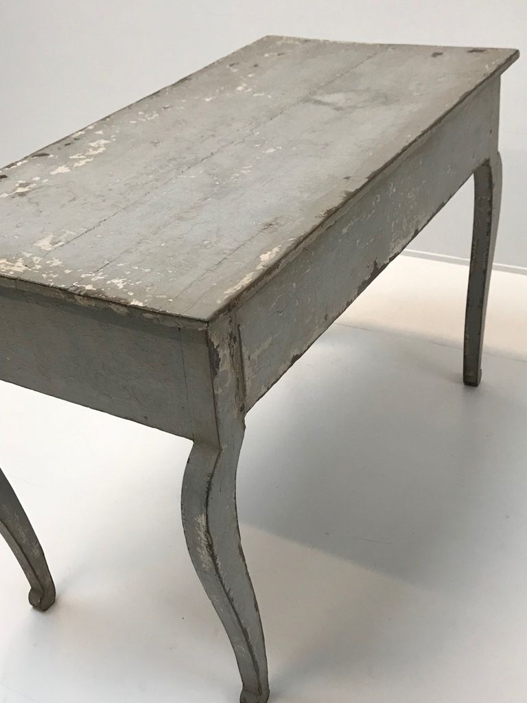 Antique Pine Table with One Drawer for sale at Pamono