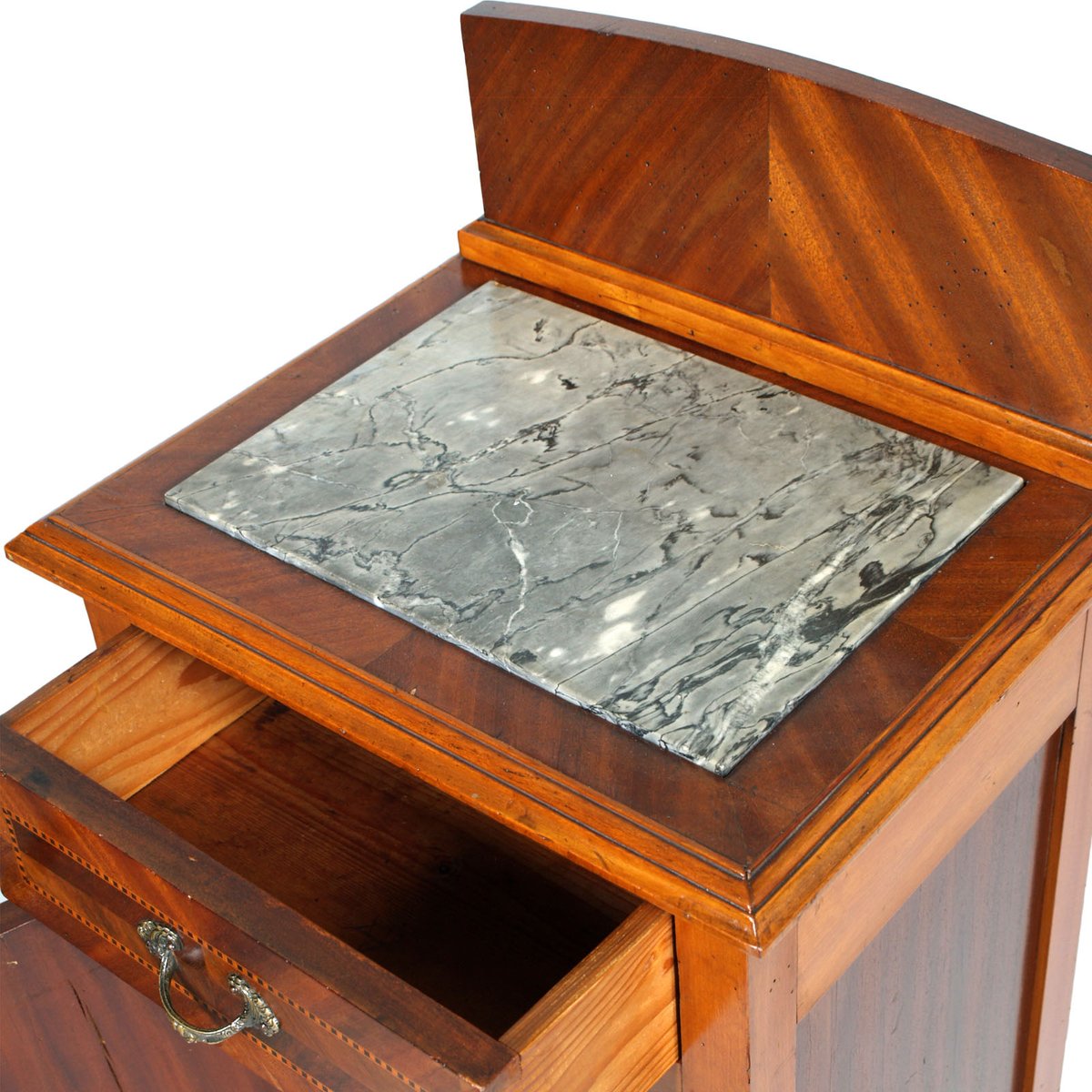 Antique Mahogany & Walnut Inlaid Nightstands, Set of 2 for sale at Pamono