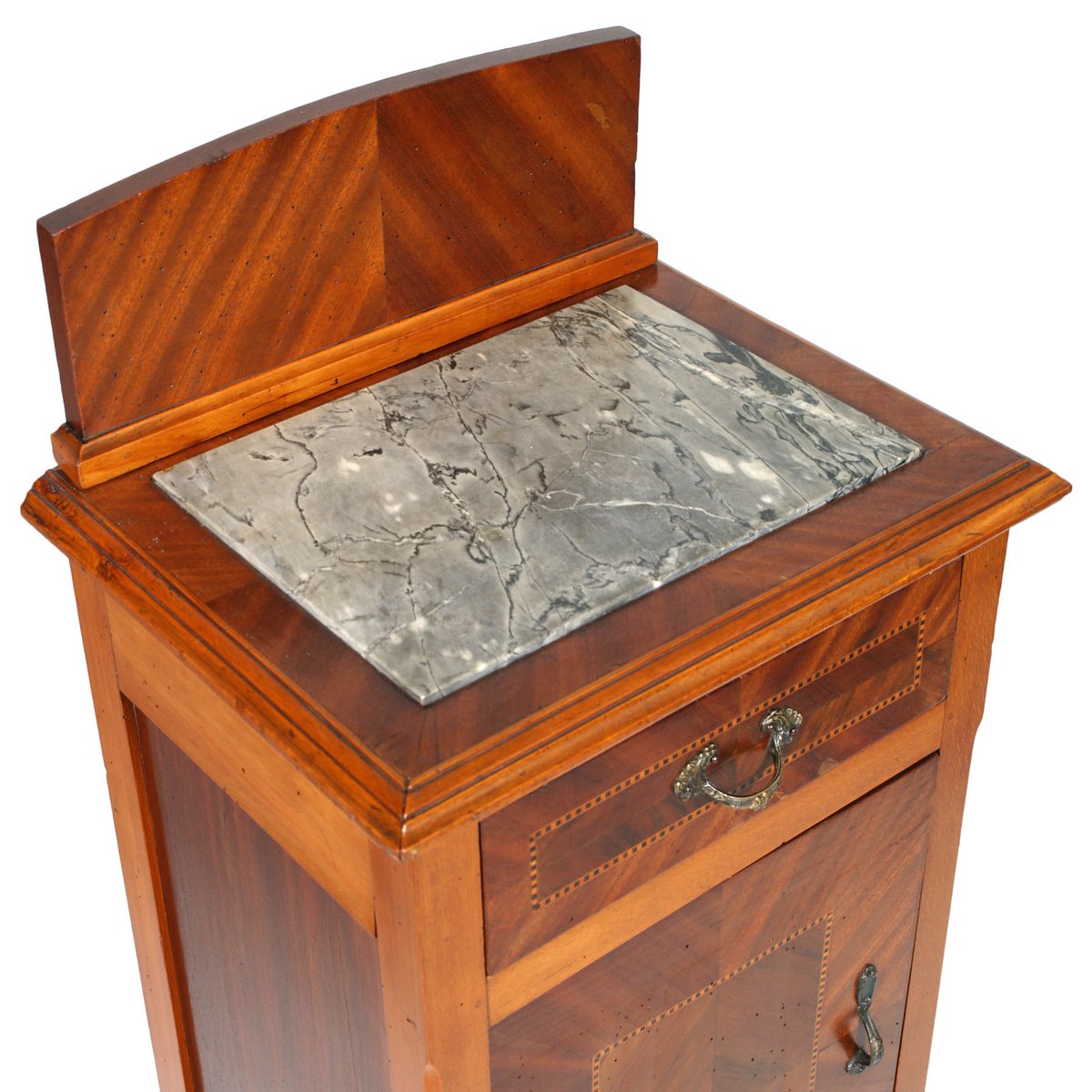 Antique Mahogany & Walnut Inlaid Nightstands, Set of 2 for sale at Pamono