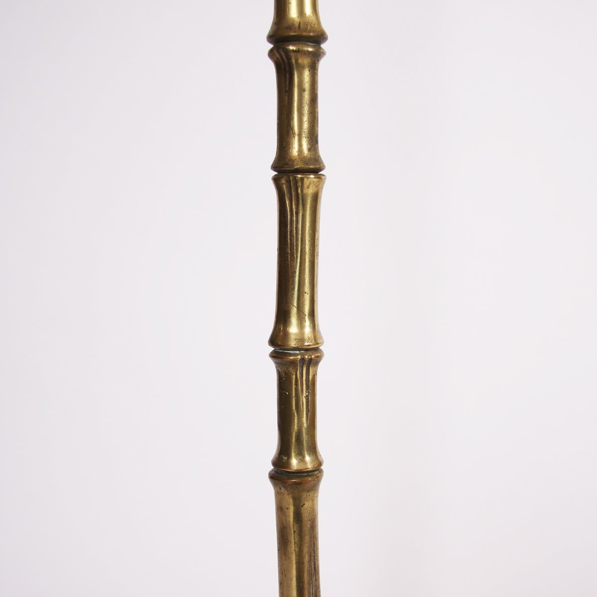 French Brass Faux Bamboo Floor Lamp, 1960s for sale at Pamono
