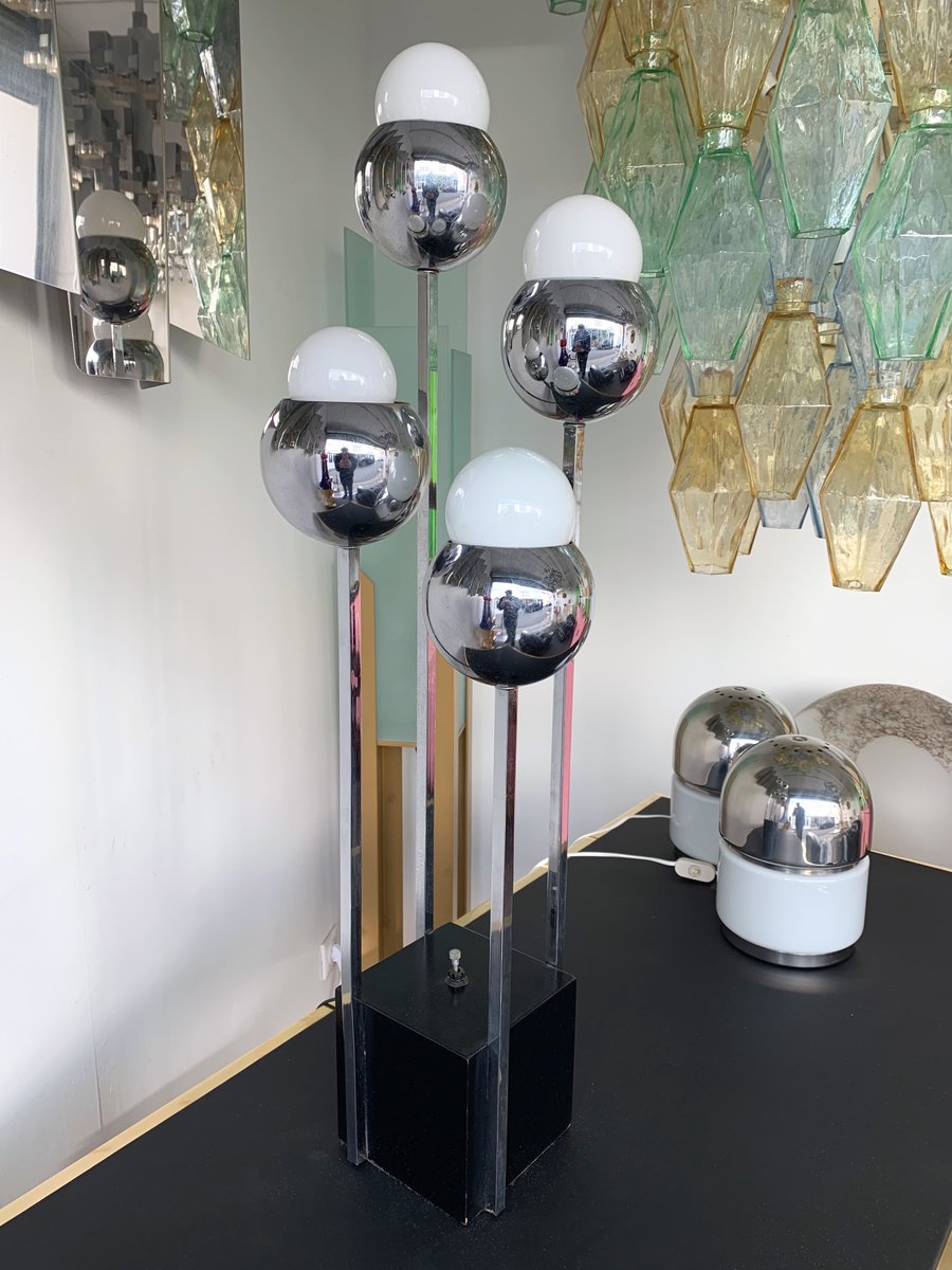 Vintage Chrome Ball Lamp by Robert Sonneman, 1970s for sale at Pamono