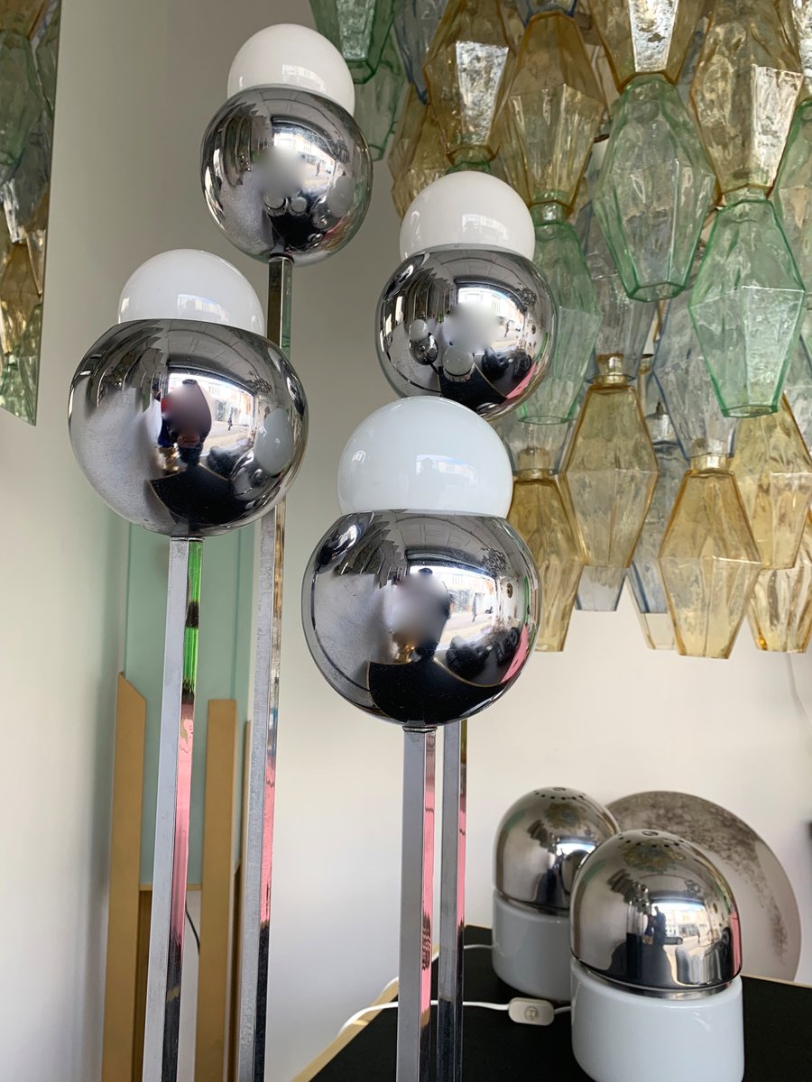 Vintage Chrome Ball Lamp by Robert Sonneman, 1970s for sale at Pamono