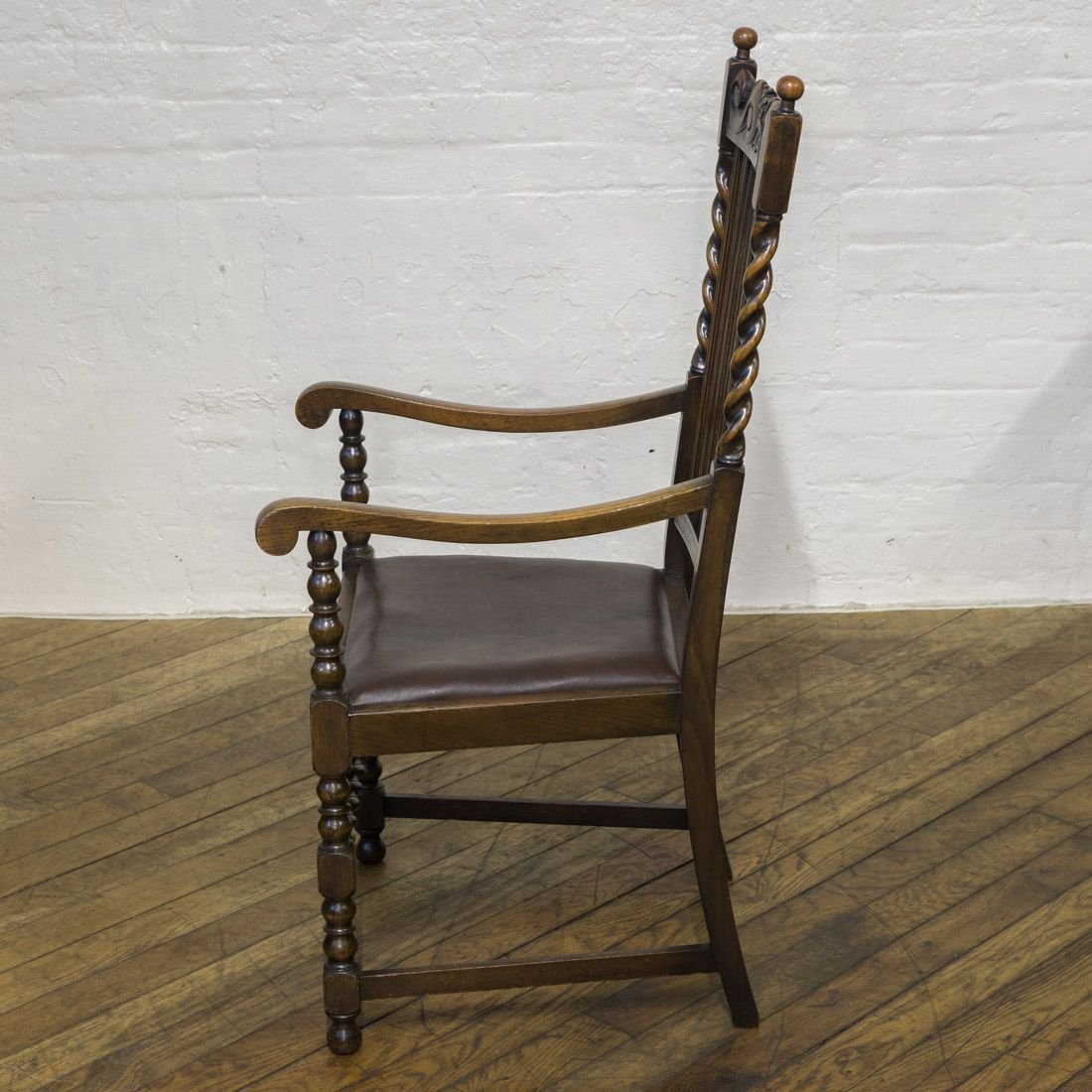 Jacobean Style Oak Chairs, 1920s, Set of 6 for sale at Pamono