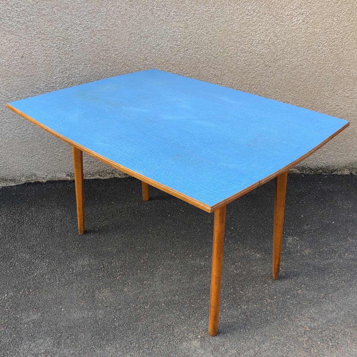 Blue Formica Table, 1952 for sale at Pamono