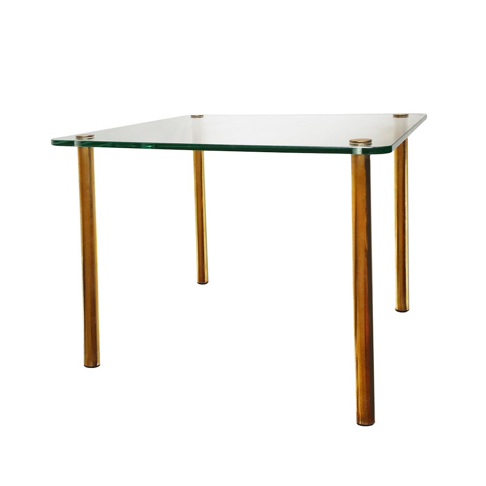 MidCentury Italian Brass & Glass Side Table for sale at Pamono
