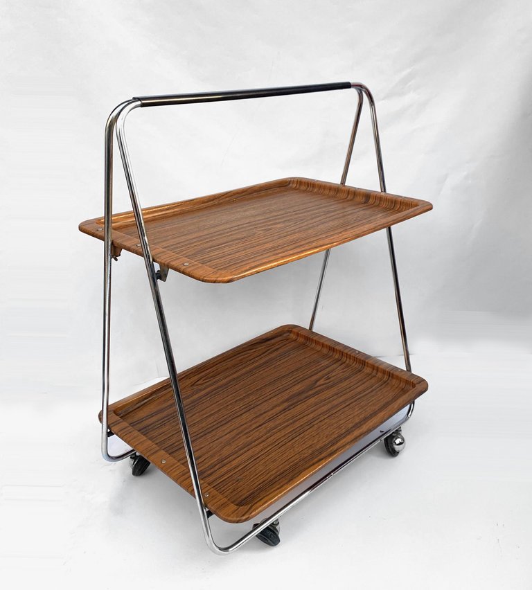 Barwagen aus Kunstholz & Chrom von Robex, 1970er bei Pamono kaufen