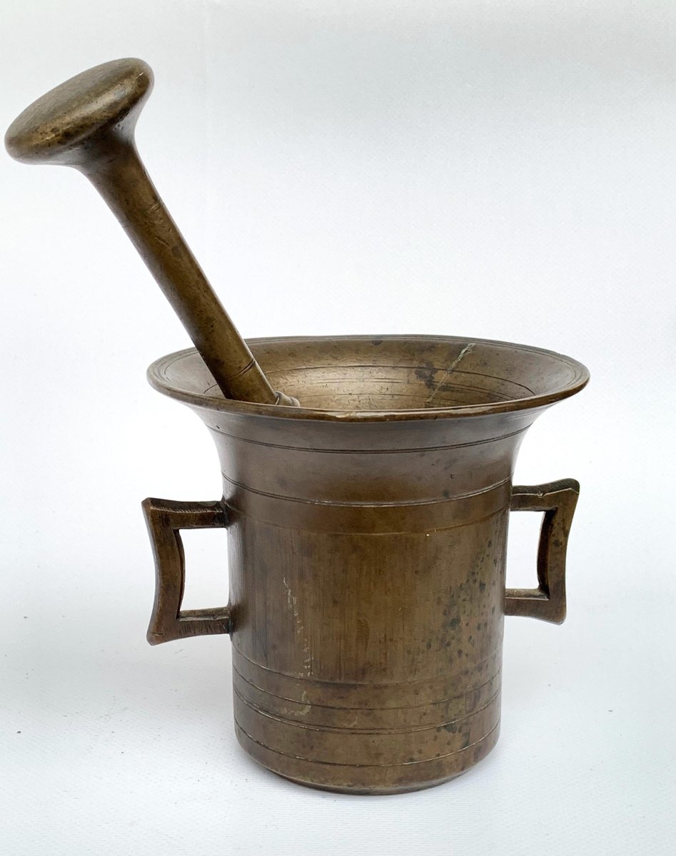 Antique Italian Bronze Mortar & Pestle for sale at Pamono