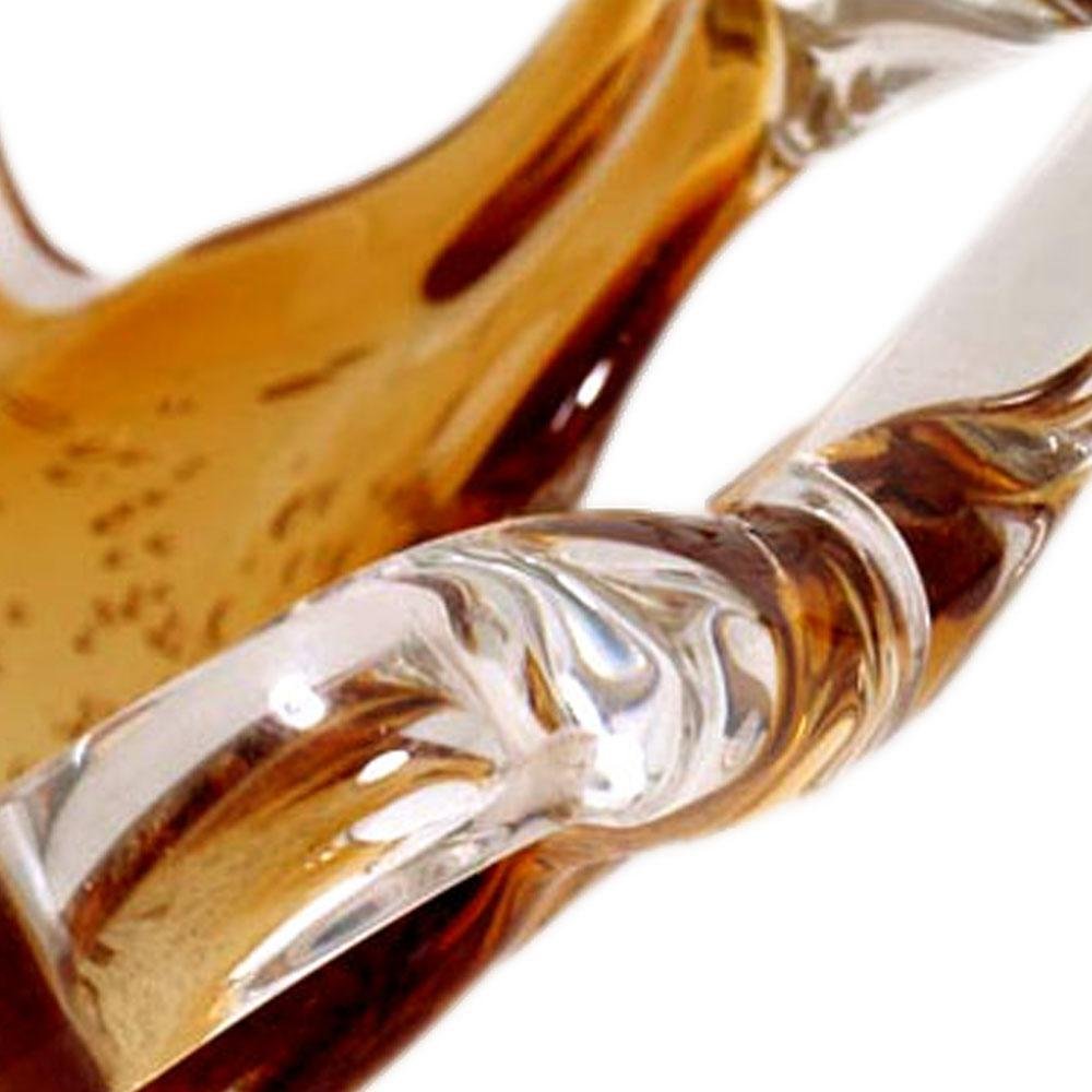 Vase En Verre De Murano Couleur Miel Modèle Vortex - Artisanal, Italie, Hauteur 34 Cm, Neuf Avec Certificat