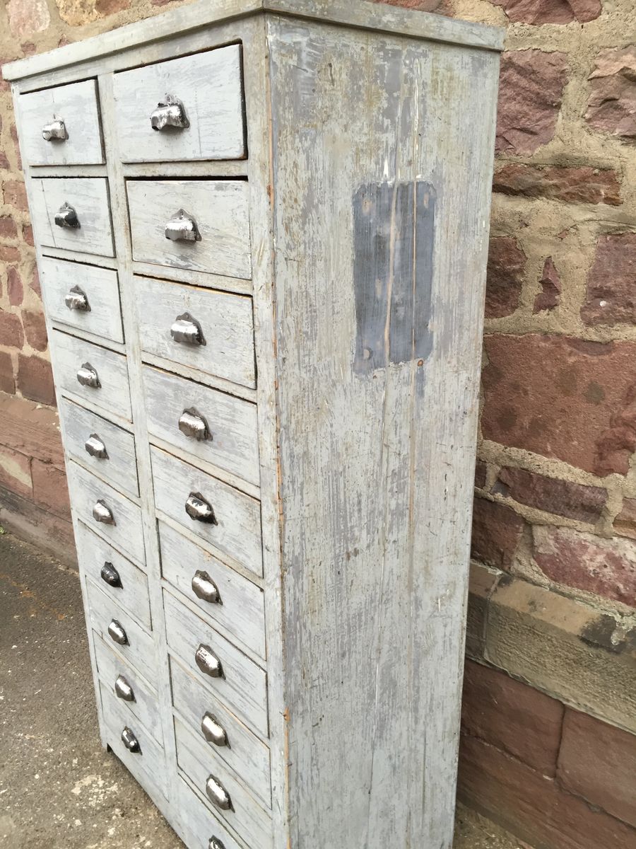 Industrial Wooden Filing with 20 Drawers, 1930s for sale at Pamono