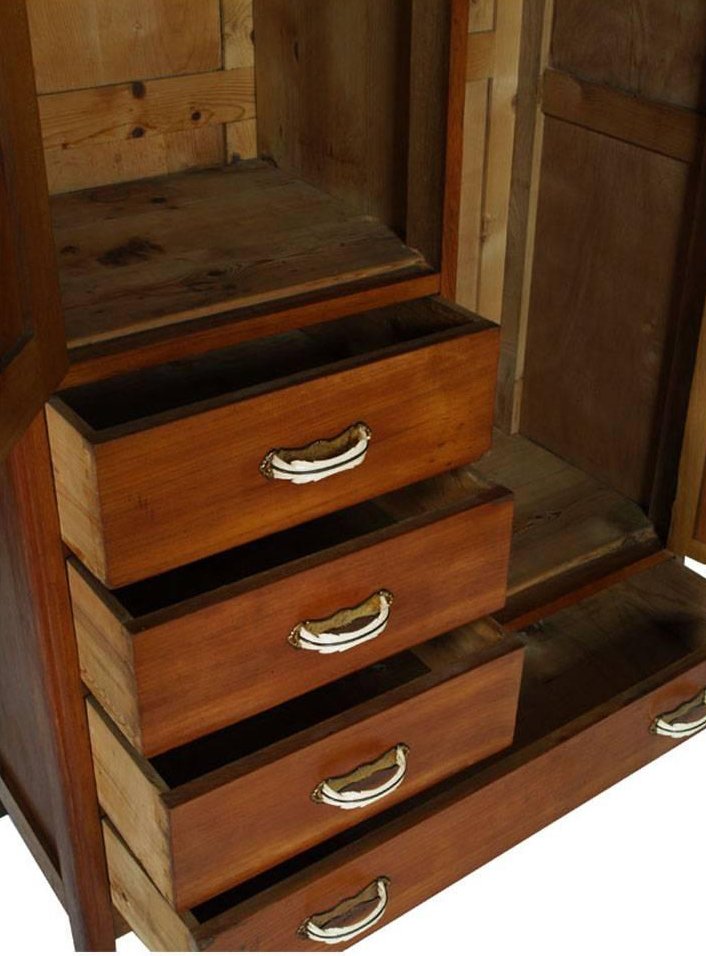 Art Deco Cherry Wood Wardrobe With Mirror For Sale At Pamono