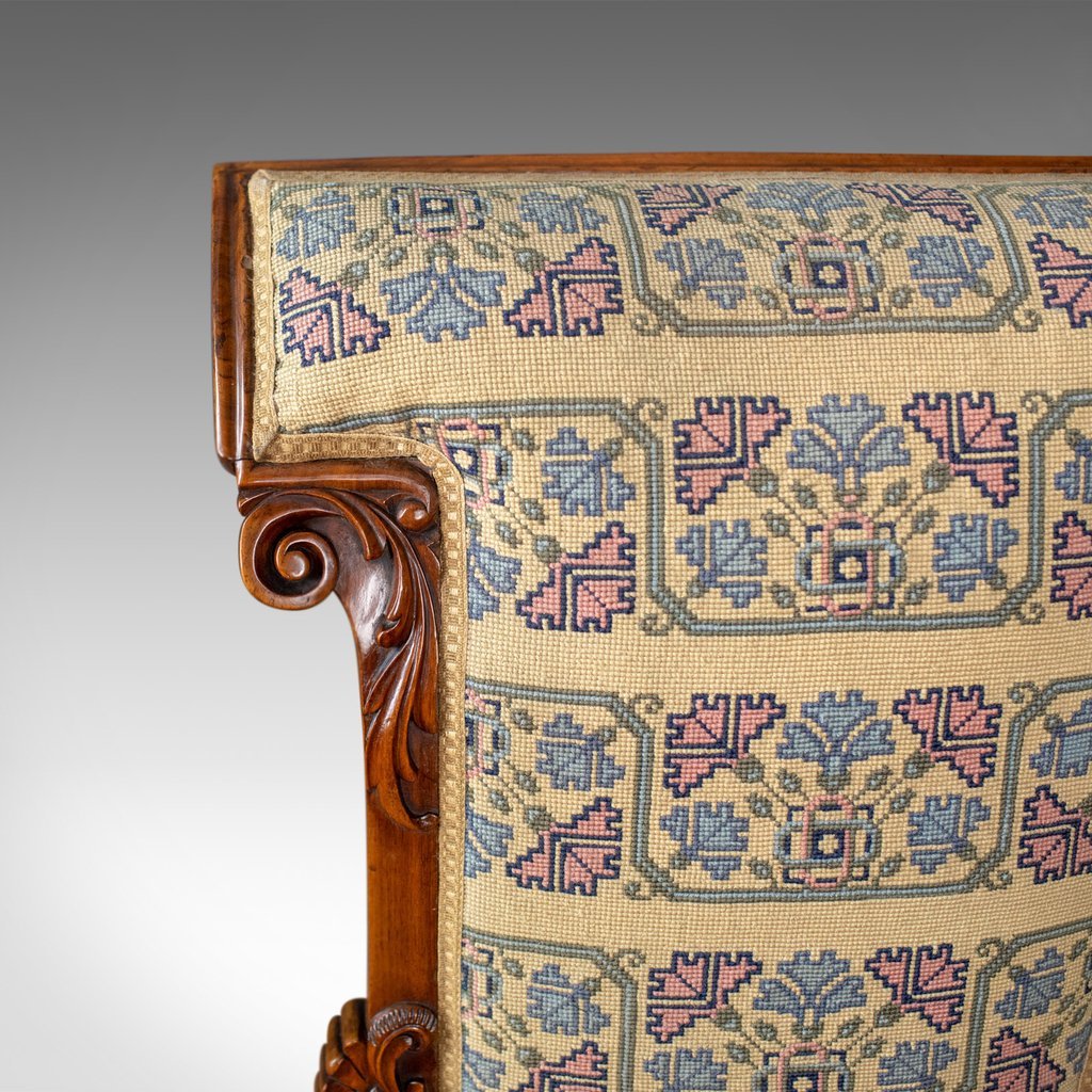 Antique Walnut & Needlepoint Prie Dieu Chair, 1840s for sale at Pamono