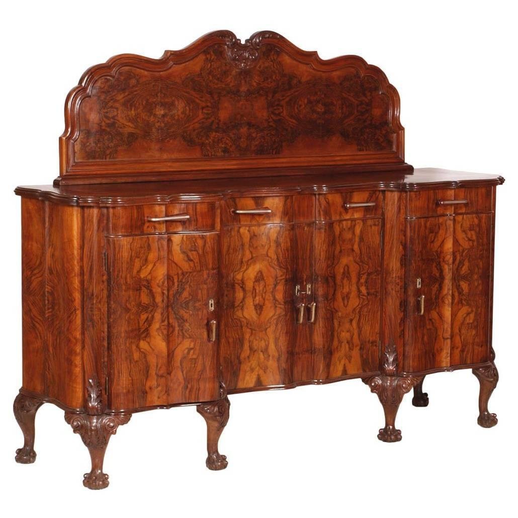 Credenza barroca Chippendale veneciana antigua de nogal, años 10 en