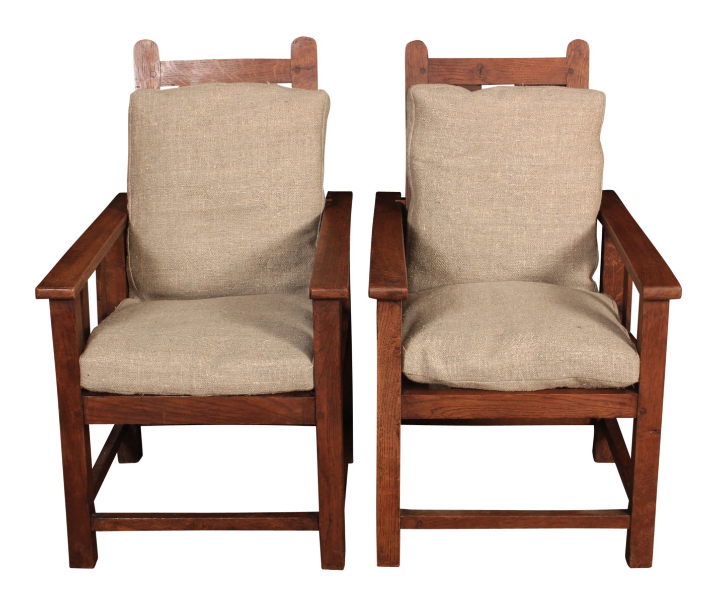 reclining solid oak children s armchairs 1920s set of 2 ISY-415980