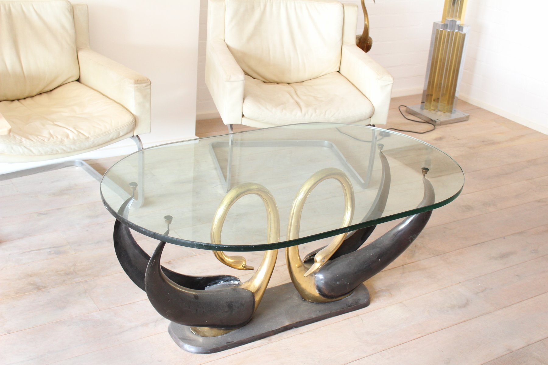 Swan Coffee Table from Maison Jansen, 1970s for sale at Pamono