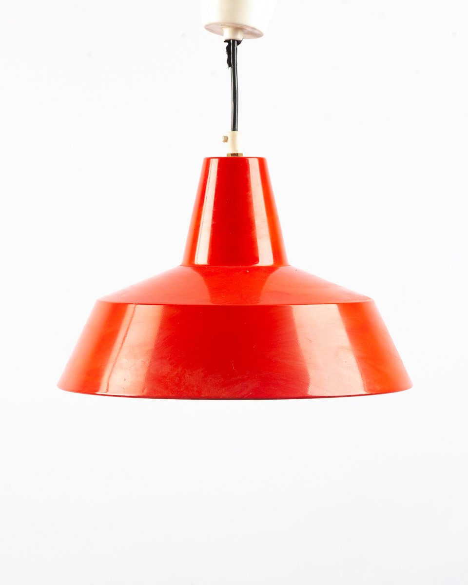 Lampe A Suspension En Metal Rouge De Ikea 1960s En Vente Sur Pamono