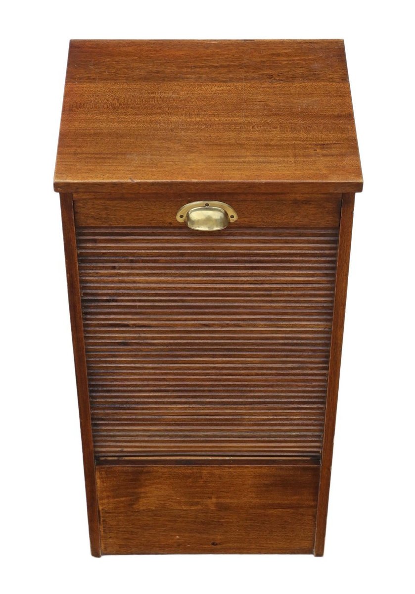 Antiker Aktenschrank aus Mahagoni mit Rolltür, 1910er bei Pamono kaufen