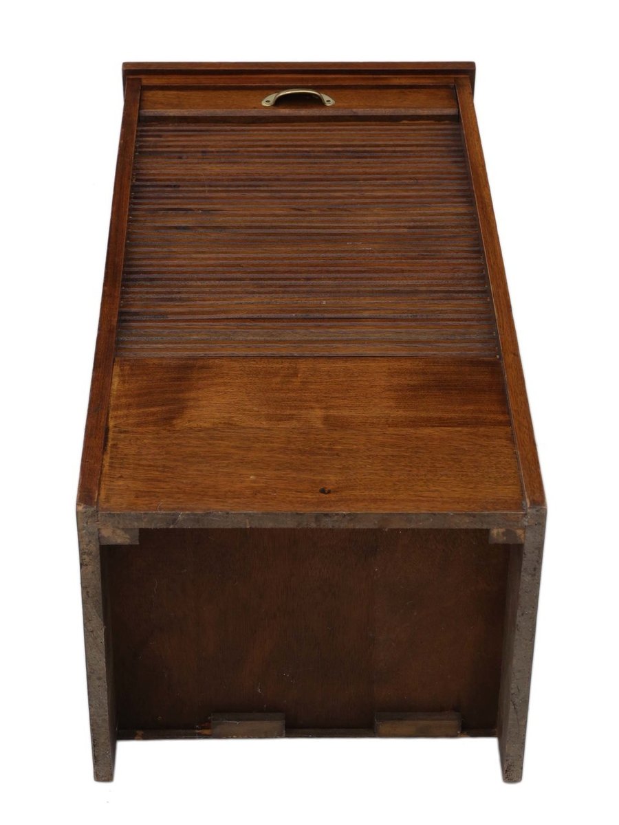 Antiker Aktenschrank aus Mahagoni mit Rolltür, 1910er bei Pamono kaufen