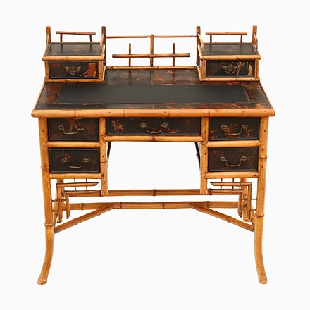 Victorian Chinoiserie Bamboo Desk Or Dressing Table For At Pamono Victorian Chinoiserie Bamboo Desk Or