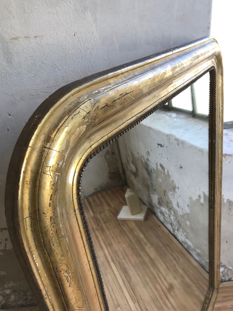 Antiker Goldener Louis Philippe Spiegel bei Pamono kaufen