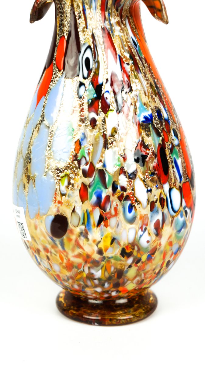 Amber Murrina & Multicolored Murano Glass Vase by Imperio ...