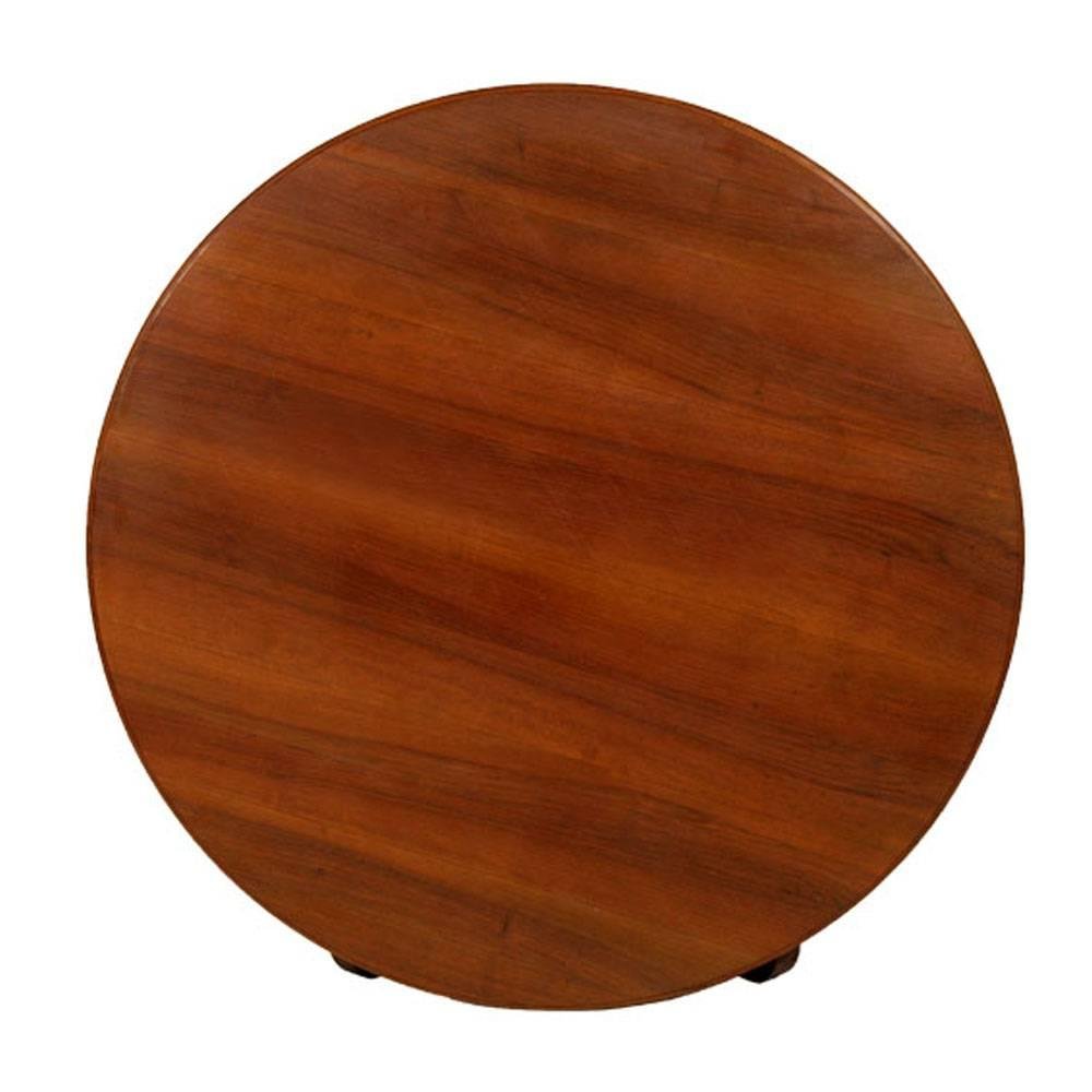 20thCentury Baroque Round Walnut Veneer Table for sale at Pamono