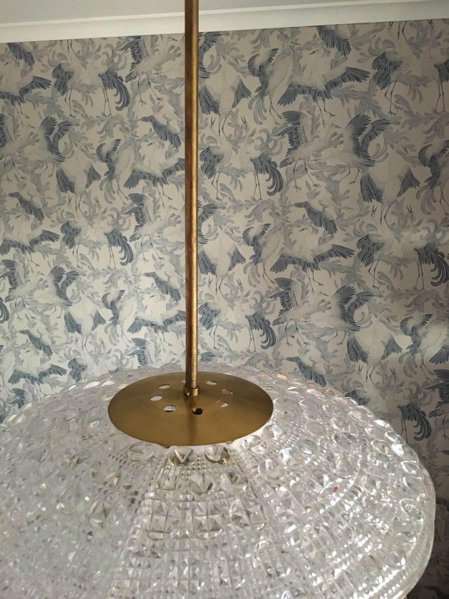 Flying Saucer Chandelier by Carl Fagerlund for Orrefors, 1960s for sale