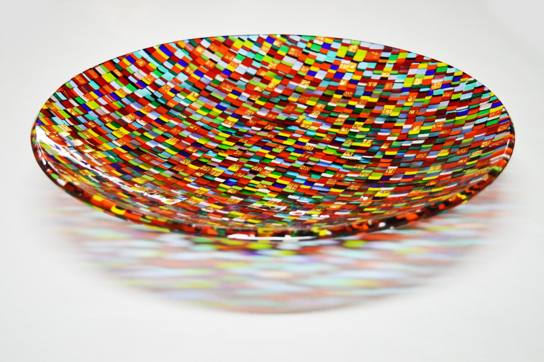 Multicolored Murano Glass Plate by Stefano Birello for VeVe Glass, 2019