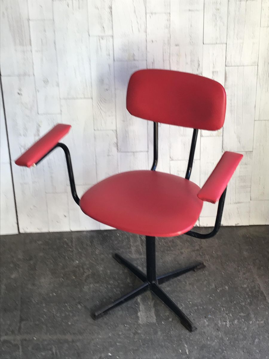 TRDST - - red black desk chairs 1960s set of 2 OXJ-425071
